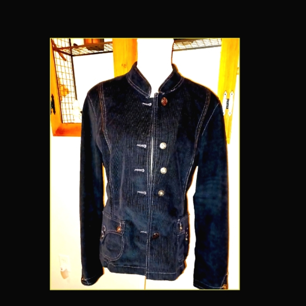 PRE-OWNED* BLACK CORDUROY BLAZER/ JACKET SIZE L